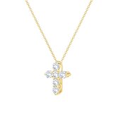 14K イエローゴールド 0.50カラット ラウンドカット ダイヤモンド クロスネックレス 14K イエローゴールド 0.50カラット ラウンドカット ダイヤモンド クロスネックレス