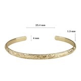 14K イエローゴールド トラディショナル カフ ブレスレット 幅 4mm 長さ16cm 14K イエローゴールド トラディショナル カフ ブレスレット 幅 4mm 長さ16cm