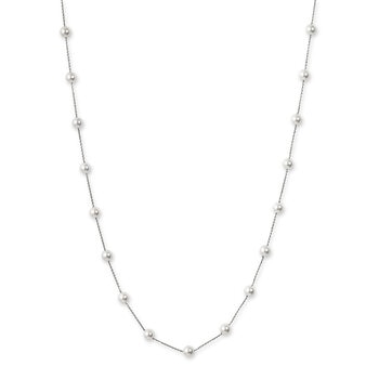 プラチナ あこやパール6.5mmステーションネックレス 55cm プラチナ あこやパール6.5mmステーションネックレス 55cm