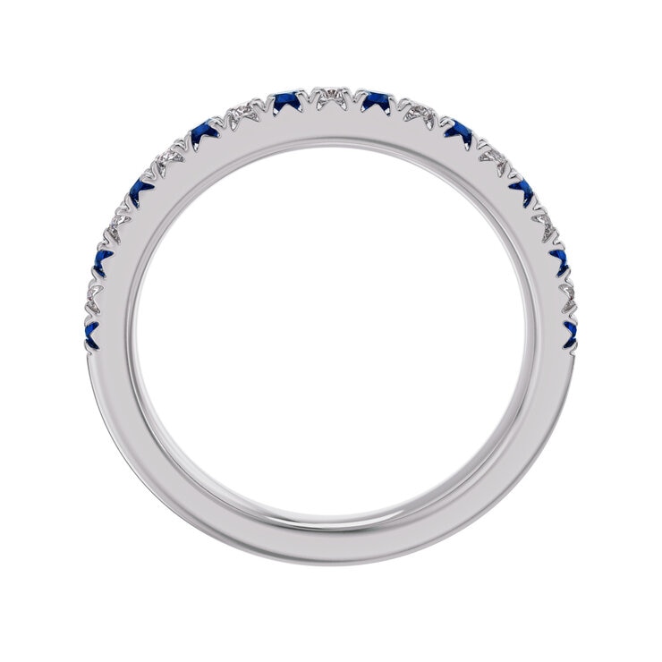 18K ホワイトゴールド 0.15カラット ダイヤモンド & ブルーサファイヤ リング 18K ホワイトゴールド 0.15カラット ダイヤモンド & ブルーサファイヤ リング