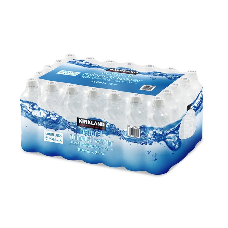 カークランドシグネチャー 天然ミネラルウォーター ラベルレス 500ml x 35本 カークランドシグネチャー 天然ミネラルウォーター ラベルレス 500ml x 35本