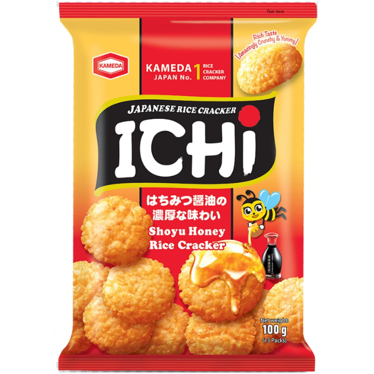 亀田製菓 ICHI はちみつ醤油揚げせん 100g x 10袋 亀田製菓 ICHI はちみつ醤油揚げせん 100g x 10袋