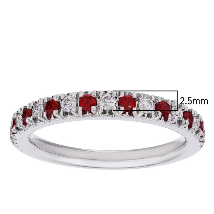 18K ホワイトゴールド 0.15カラット ダイヤモンド & ルビー リング 18K ホワイトゴールド 0.15カラット ダイヤモンド & ルビー リング