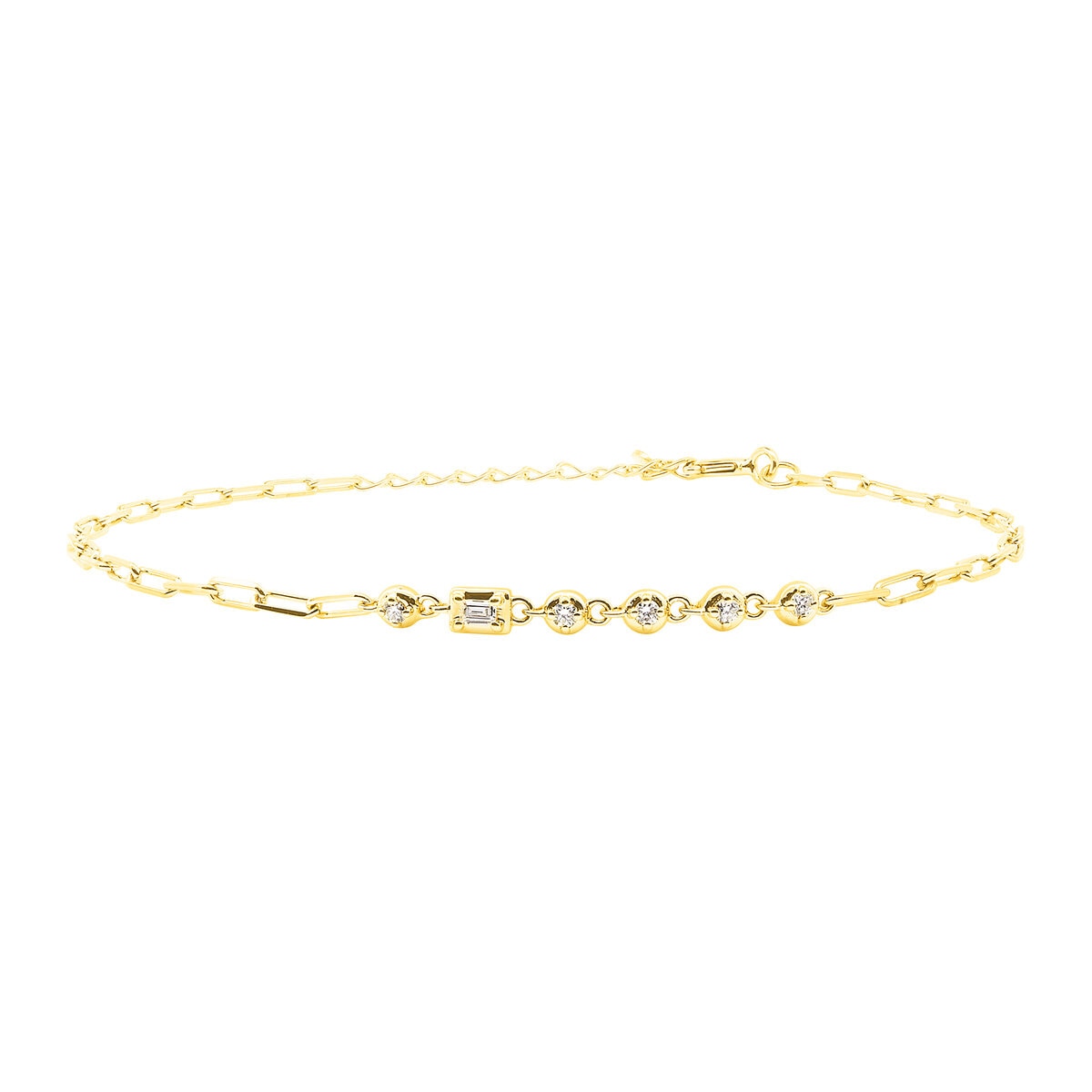 18K イエローゴールド 0.07カラット ダイヤモンド ブレスレット 18K イエローゴールド 0.07カラット ダイヤモンド ブレスレット