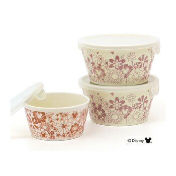 三郷陶器 フラワー・フラワー ディズニー レンジパック 3個(MMS) 三郷陶器 フラワー・フラワー ディズニー レンジパック 3個(MMS)