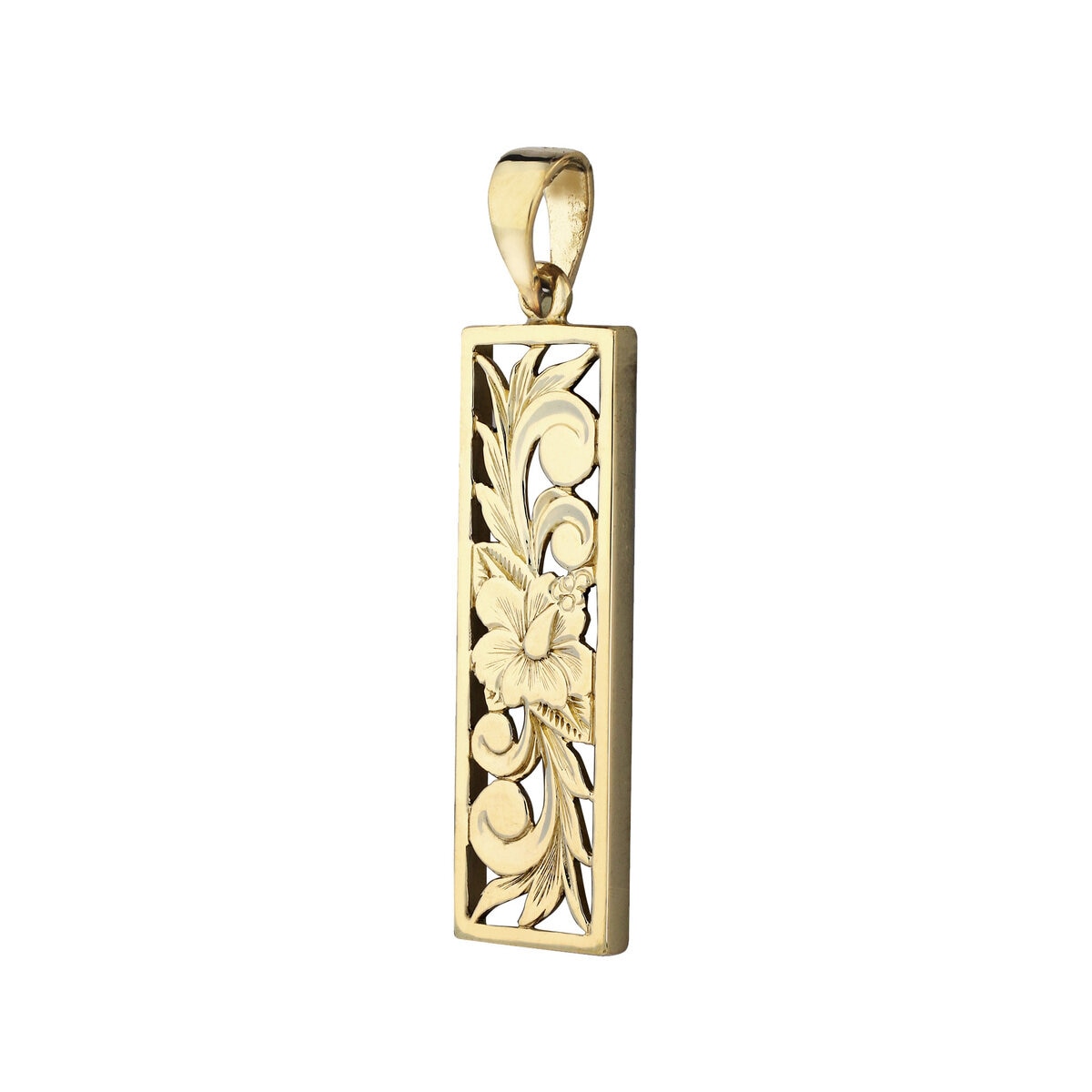 14KYG HIBISUCUS BAR NECKLACE 14KYG HIBISUCUS BAR NECKLACE