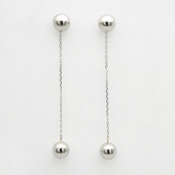 プラチナ 5.5mm ボール チェーン付き 2Way ピアス プラチナ 5.5mm ボール チェーン付き 2Way ピアス
