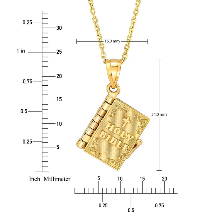 14K イエローゴールド バイブル ペンダント 14K イエローゴールド バイブル ペンダント