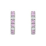 14K ホワイトゴールド 0.11カラット ダイヤモンド / ピンクサファイヤ ピアス 14K ホワイトゴールド 0.11カラット ダイヤモンド / ピンクサファイヤ ピアス
