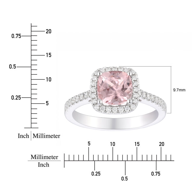 14K ホワイトゴールド 0.23カラット ダイヤモンド / モルガナイト リング 14K ホワイトゴールド 0.23カラット ダイヤモンド / モルガナイト リング