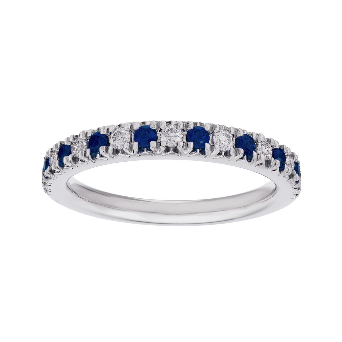 18K ホワイトゴールド 0.15カラット ダイヤモンド & ブルーサファイヤ リング 18K ホワイトゴールド 0.15カラット ダイヤモンド & ブルーサファイヤ リング