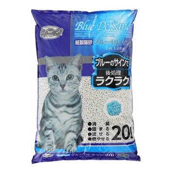 ワンニャン 紙の猫砂 ブルーDEサンド 20L ワンニャン 紙の猫砂 ブルーDEサンド 20L