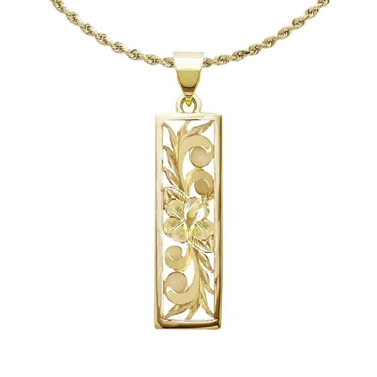 14KYG HIBISUCUS BAR NECKLACE 14KYG HIBISUCUS BAR NECKLACE
