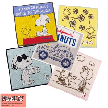 スヌーピー ハンカチタオル 5枚セット 25cm x 25cm スヌーピー ハンカチタオル 5枚セット 25cm x 25cm