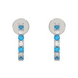 14K ホワイトゴールド 0.29カラット ダイヤモンド / ブルートパーズ Jフープピアス 14K ホワイトゴールド 0.29カラット ダイヤモンド / ブルートパーズ Jフープピアス