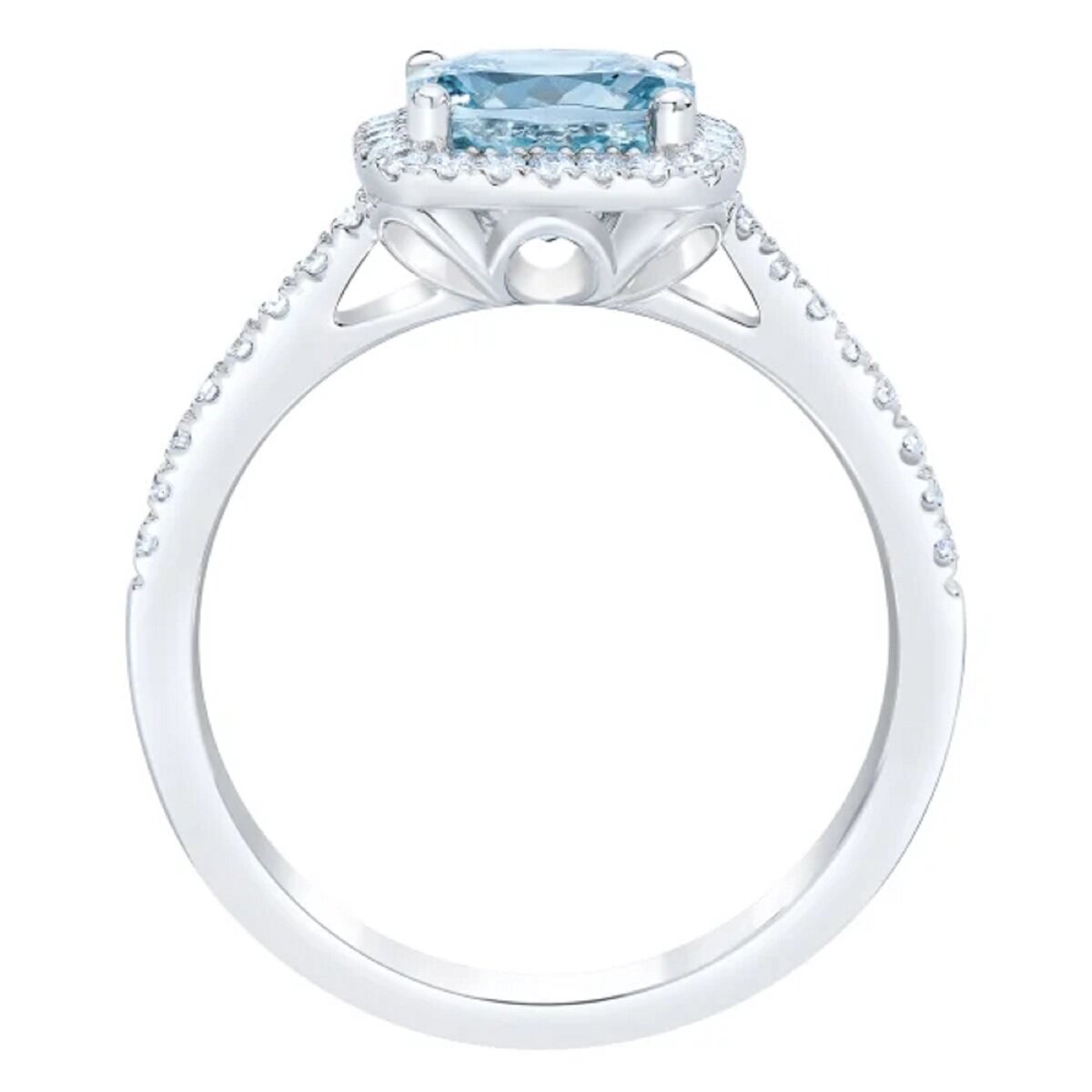 14K ホワイトゴールド 0.20カラット ダイヤモンド / アクアマリン リング 12号 14K ホワイトゴールド 0.20カラット ダイヤモンド / アクアマリン リング 12号