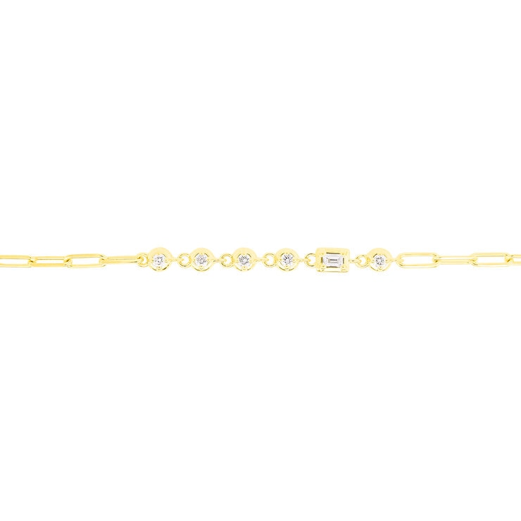 18K イエローゴールド 0.07カラット ダイヤモンド ブレスレット 18K イエローゴールド 0.07カラット ダイヤモンド ブレスレット