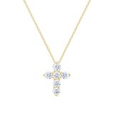 14K イエローゴールド 0.50カラット ラウンドカット ダイヤモンド クロスネックレス 14K イエローゴールド 0.50カラット ラウンドカット ダイヤモンド クロスネックレス