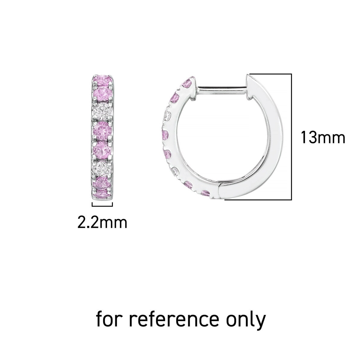 14K ホワイトゴールド 0.11カラット ダイヤモンド / ピンクサファイヤ ピアス 14K ホワイトゴールド 0.11カラット ダイヤモンド / ピンクサファイヤ ピアス