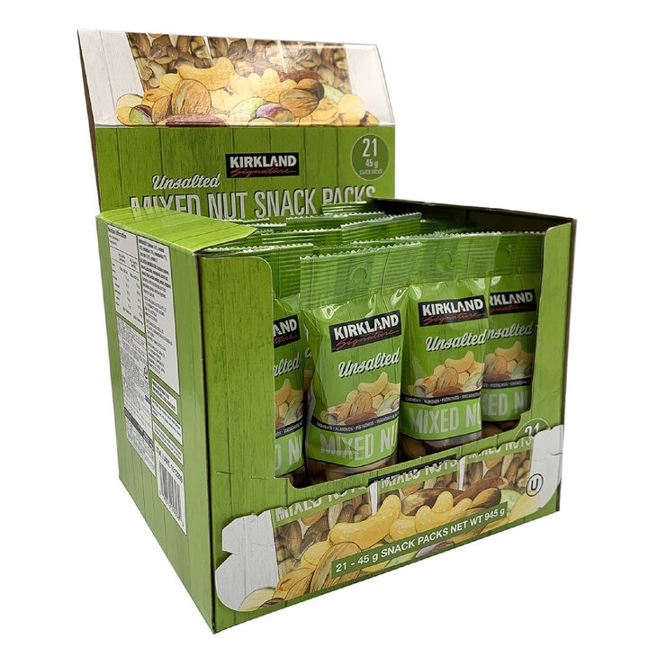 カークランドシグネチャー 無塩ミックスナッツ 45g x 21袋 カークランドシグネチャー 無塩ミックスナッツ 45g x 21袋