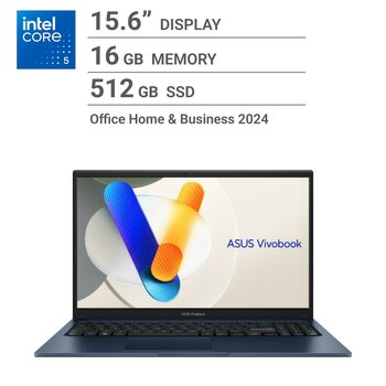 ASUS ノートPC/Vivobook/15.6インチ/Core 5 120U/メモリー16GB/SSD 512GB/クワイエットブルー/X1504VA-C5COBLD5 ASUS ノートPC/Vivobook/15.6インチ/Core 5 120U/メモリー16GB/SSD 512GB/クワイエットブルー/X1504VA-C5COBLD5