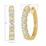 14K イエローゴールド 0.50カラット ダイヤモンド フープピアス 14K イエローゴールド 0.50カラット ダイヤモンド フープピアス