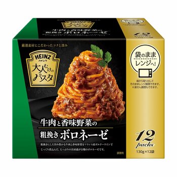 ハインツ 大人むけのパスタ牛肉と香味野菜の粗挽きボロネーゼ 12袋 ハインツ 大人むけのパスタ牛肉と香味野菜の粗挽きボロネーゼ 12袋