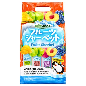 BOBMOOS フルーツシャーベットアソート 4種 x 10本 BOBMOOS フルーツシャーベットアソート 4種 x 10本