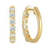 14K イエローゴールド 0.50カラット ダイヤモンド フープピアス 14K イエローゴールド 0.50カラット ダイヤモンド フープピアス