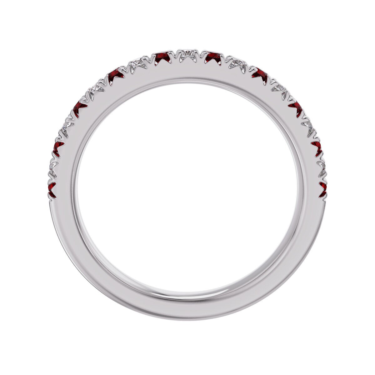 18K ホワイトゴールド 0.15カラット ダイヤモンド & ルビー リング 18K ホワイトゴールド 0.15カラット ダイヤモンド & ルビー リング