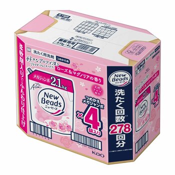 ニュービーズ 衣料用洗濯洗剤 ローズ & マグノリアの香り 詰替え 2.1kg x 4パック ニュービーズ 衣料用洗濯洗剤 ローズ & マグノリアの香り 詰替え 2.1kg x 4パック