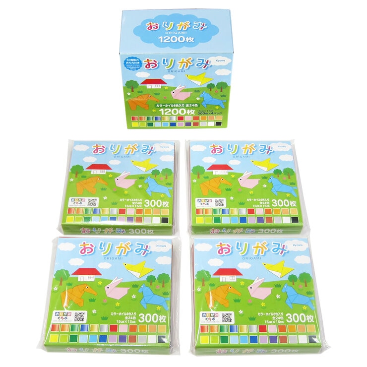 おりがみ 24色 300枚 x 4 セット おりがみ 24色 300枚 x 4 セット