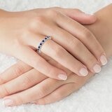 18K ホワイトゴールド 0.15カラット ダイヤモンド & ブルーサファイヤ リング 18K ホワイトゴールド 0.15カラット ダイヤモンド & ブルーサファイヤ リング
