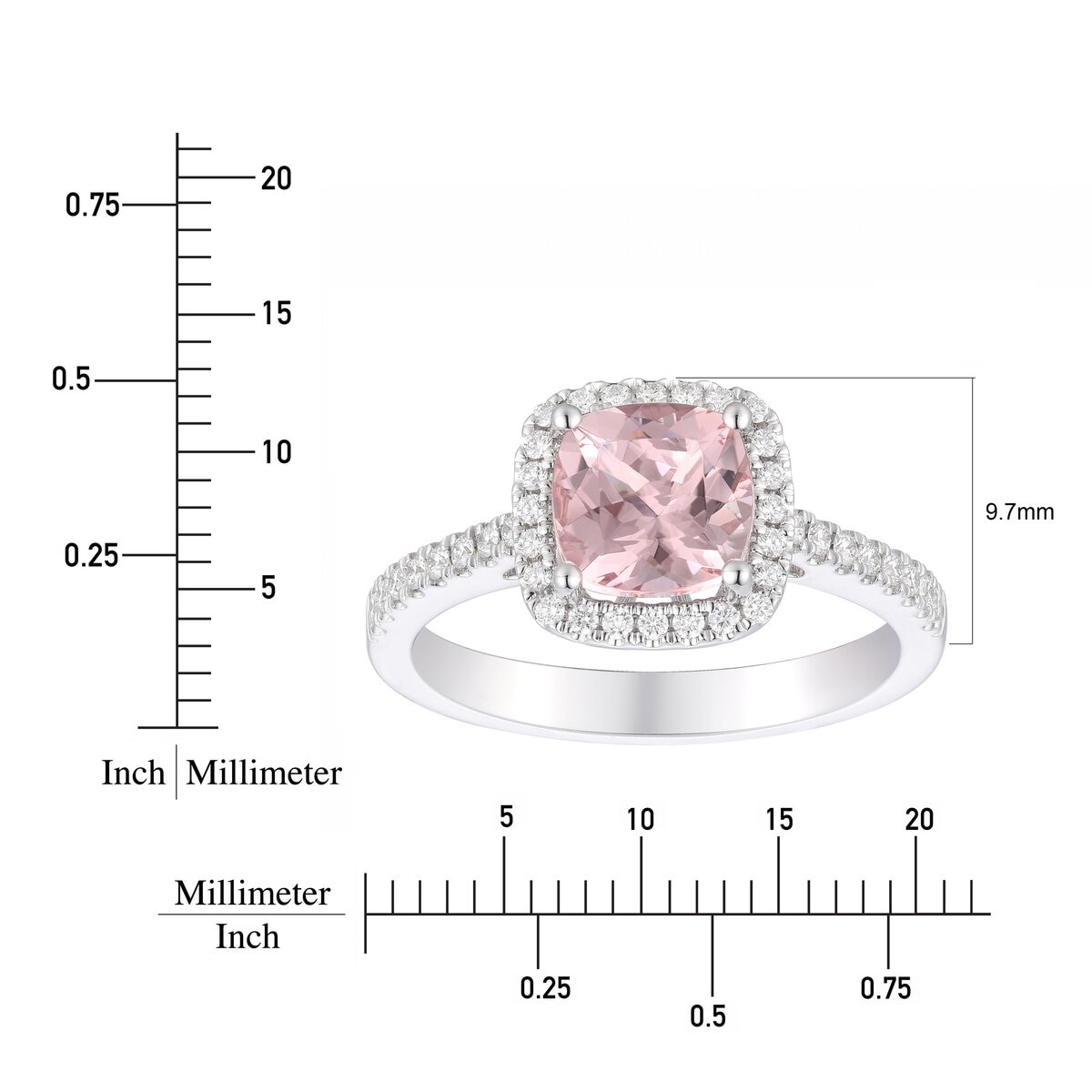 14K ホワイトゴールド 0.23カラット ダイヤモンド / モルガナイト リング 14K ホワイトゴールド 0.23カラット ダイヤモンド / モルガナイト リング