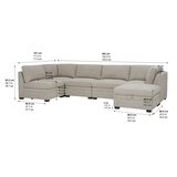 Thomasville 布製モジュラーソファ6ピース ベージュ 収納オットマン付 Thomasville 布製モジュラーソファ6ピース ベージュ 収納オットマン付