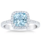14K ホワイトゴールド 0.20カラット ダイヤモンド / アクアマリン リング 12号 14K ホワイトゴールド 0.20カラット ダイヤモンド / アクアマリン リング 12号