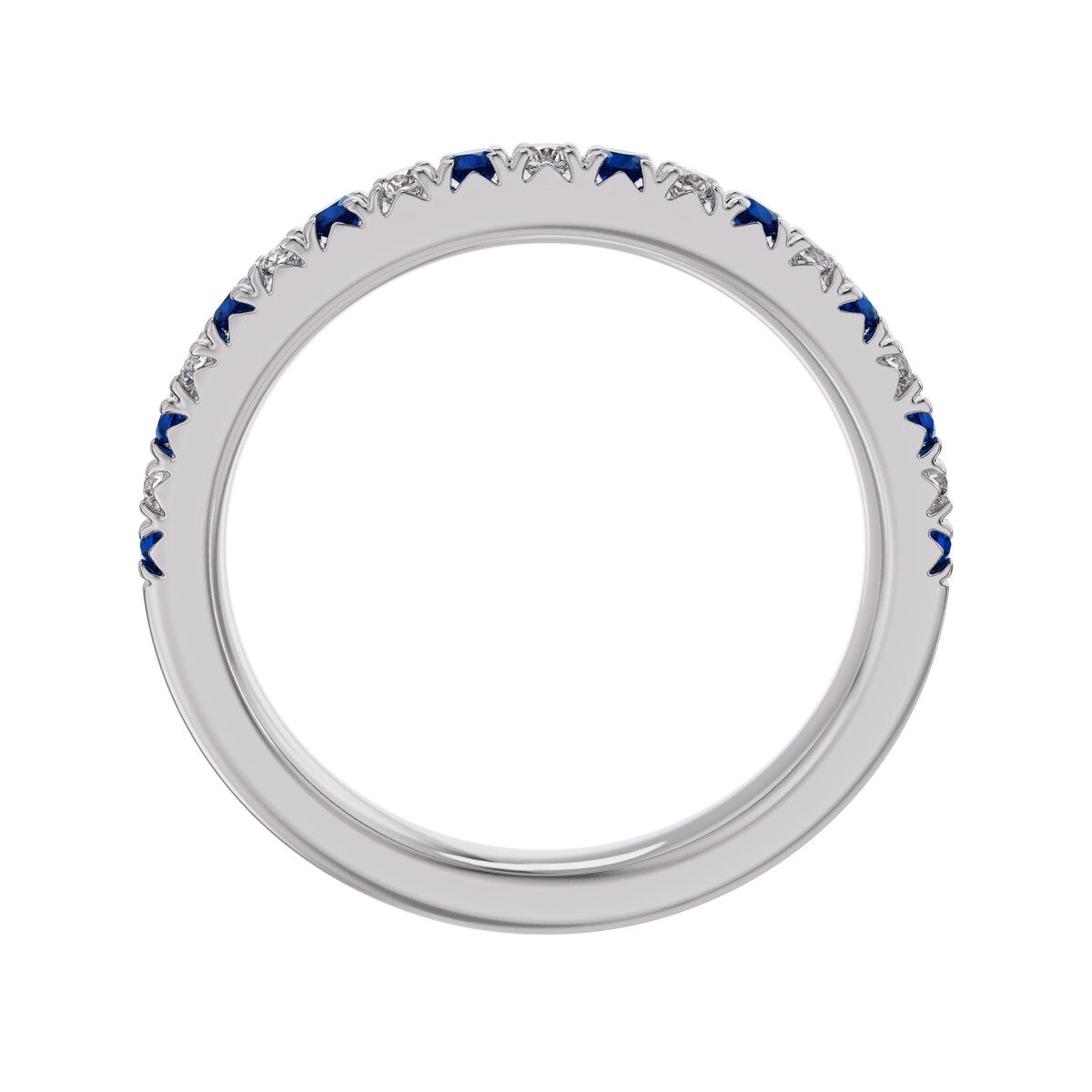 18K ホワイトゴールド 0.15カラット ダイヤモンド & ブルーサファイヤ リング 18K ホワイトゴールド 0.15カラット ダイヤモンド & ブルーサファイヤ リング
