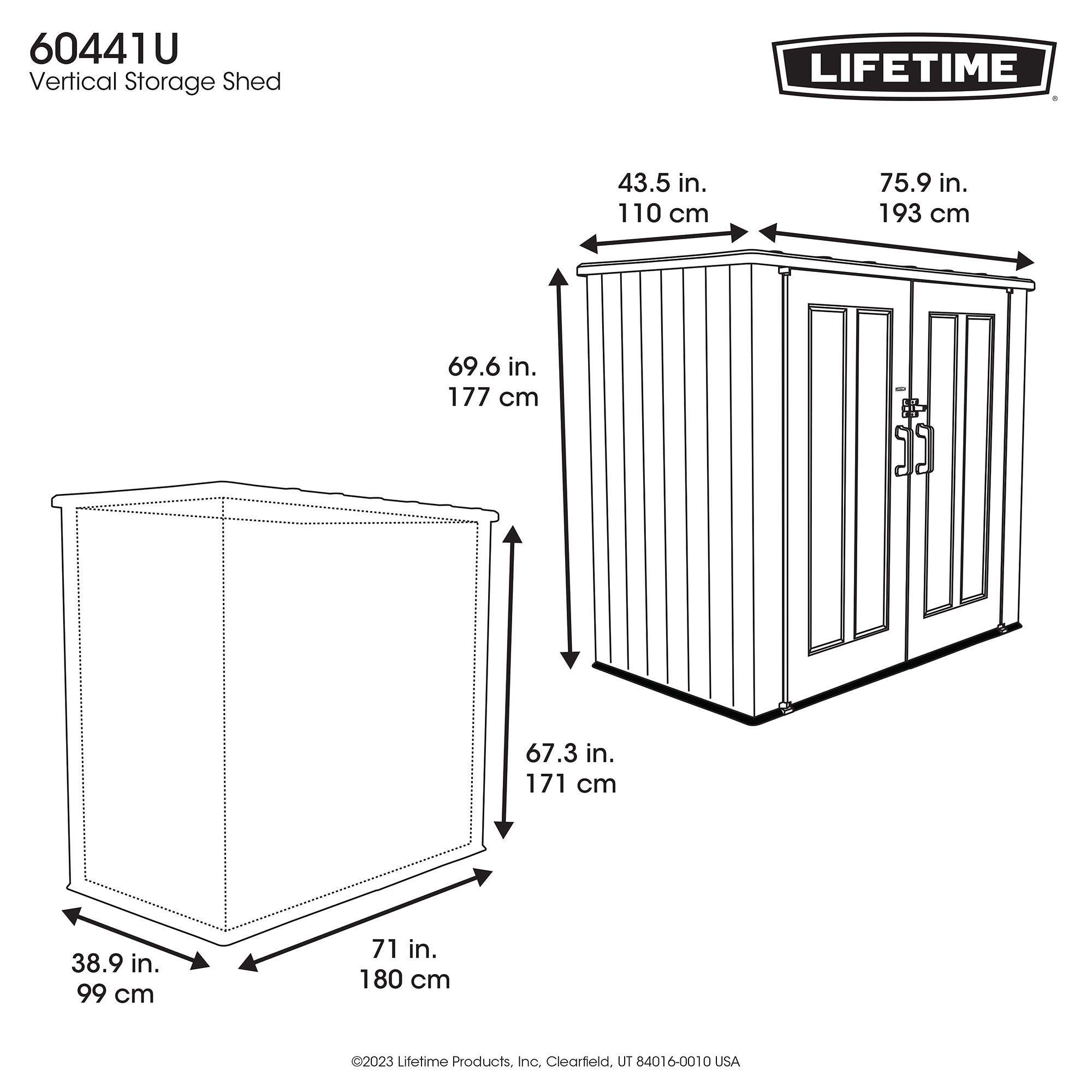 LIFETIME 6 x 4フィート (193 x 110 x 177cm) 屋外用物置 | Costco Japan