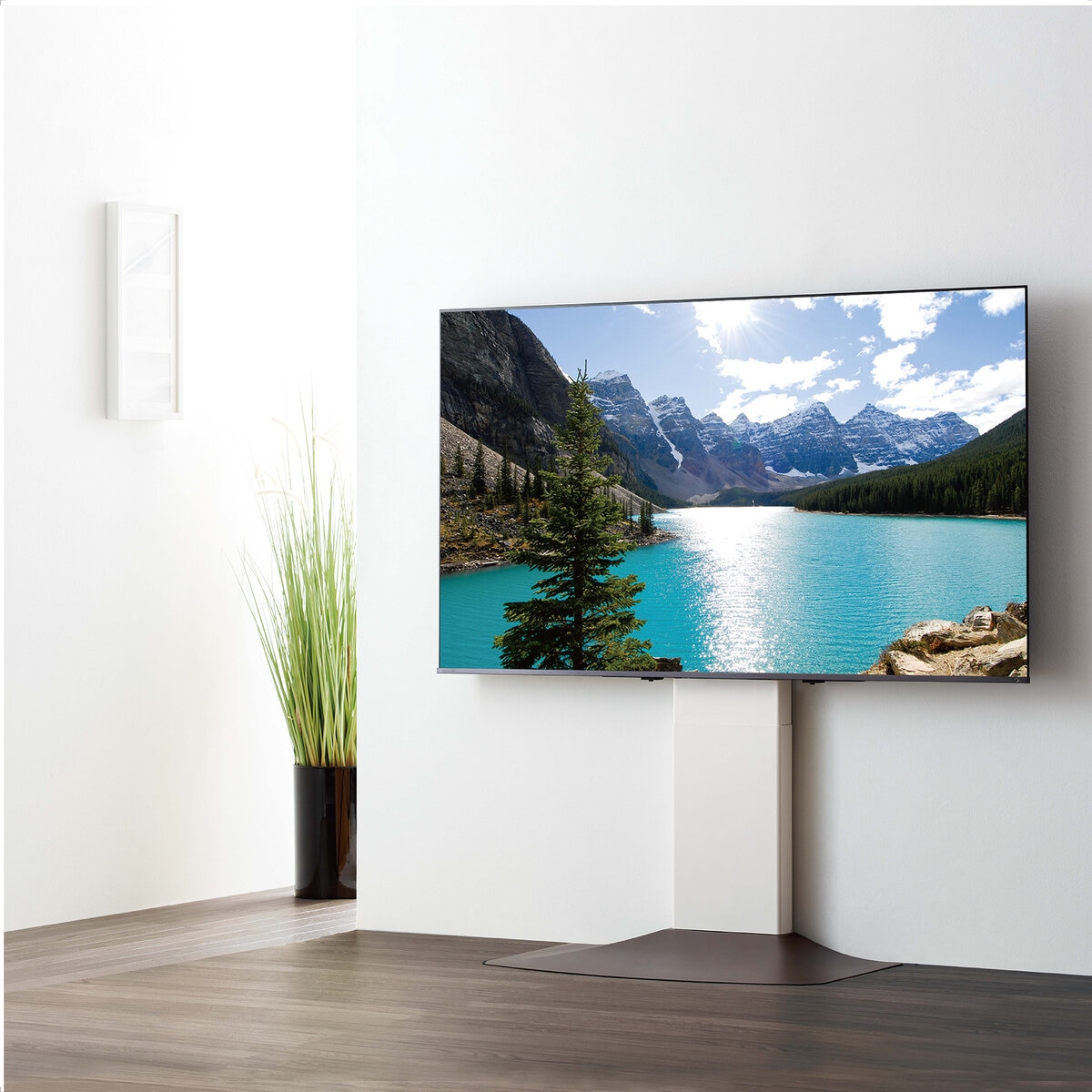 朝日木材加工 壁寄せテレビスタンド WS-F820-WD ホワイト&ダークブラウン | Costco Japan