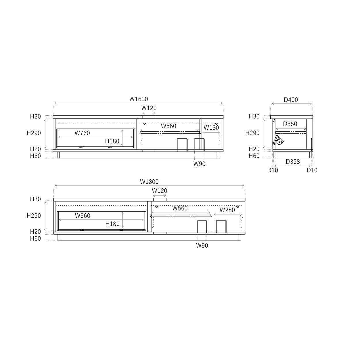 関家具 nora. テレビボード ペディア 180幅