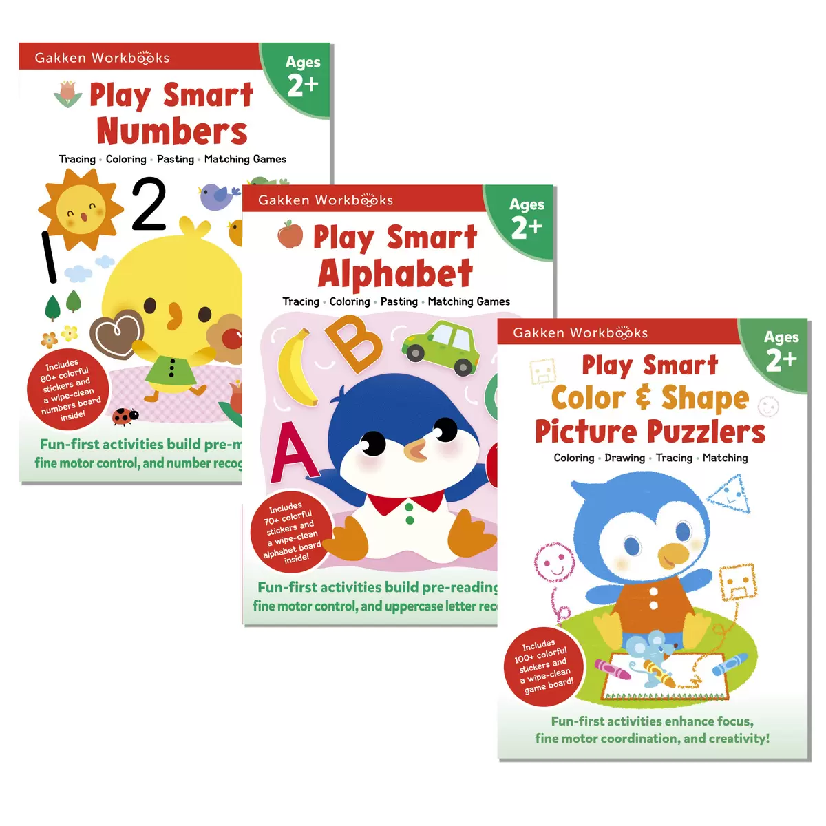 Play Smart 2歳児用 Abc 数字 ぬりえパズル3冊セット Costco Japan