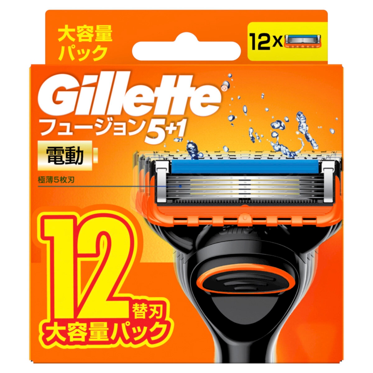 ジレット フュージョン 電動タイプ 髭剃り カミソリ 替刃12個