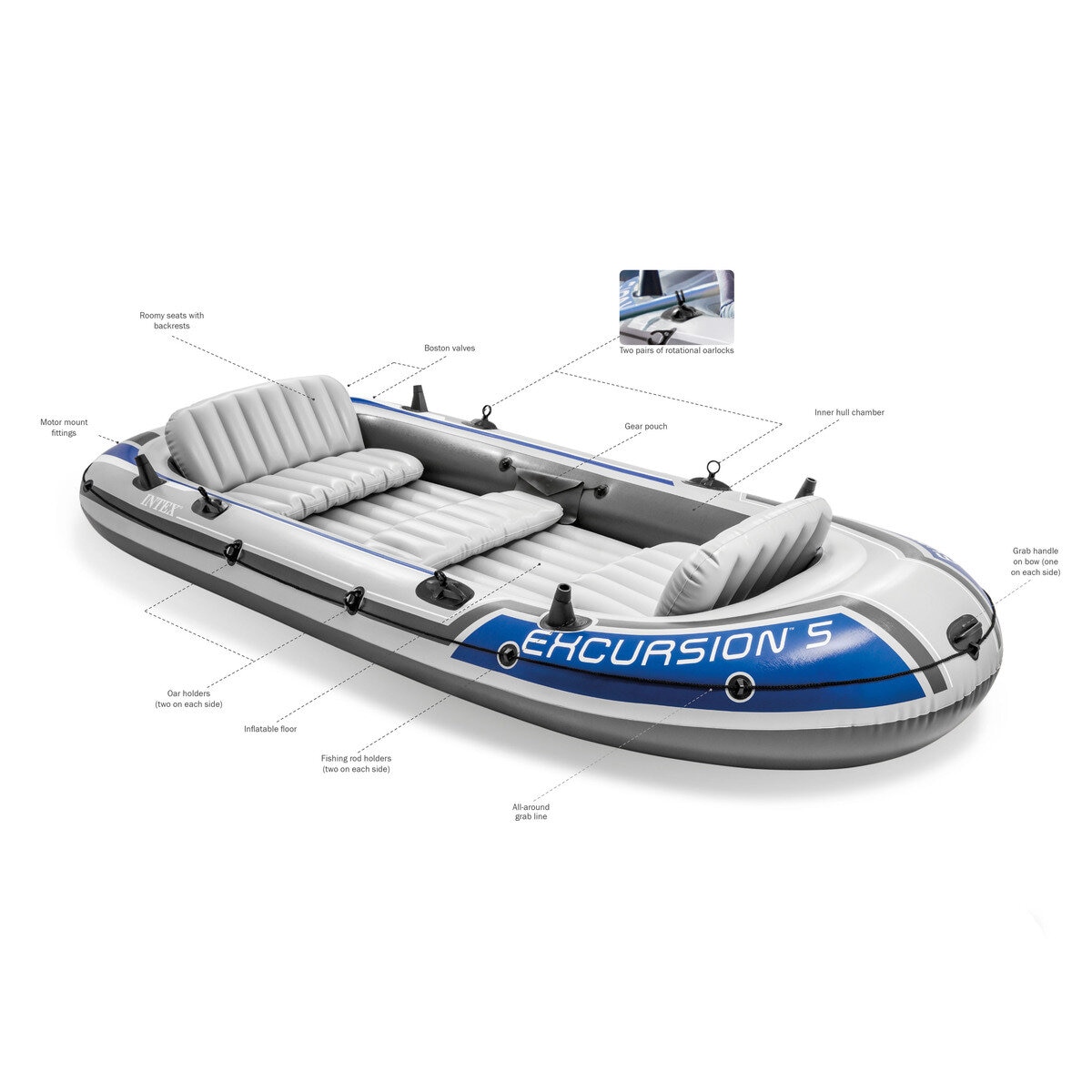 希少品！新品未使用 5人乗りゴムボート INTEX Excursion - マリンスポーツ
