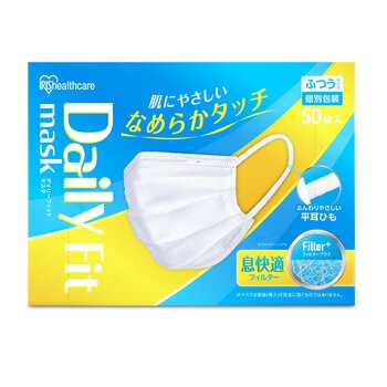 アイリスオーヤマ デイリーフィットマスク なめらかタッチ ふつうサイズ 50枚入り