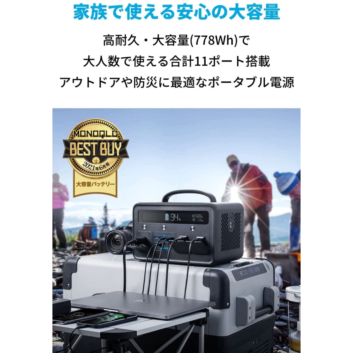 Anker PowerHouse II 800 ポータブル電源 216,000mAh / 778Wh A175...