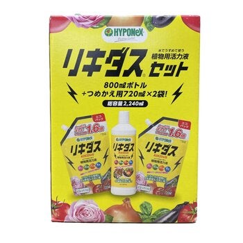 ハイポネックス リキダス 植物用活力剤 エコパックセット 2,240ml (800ml ボトル + 720ml エコパック2個) ハイポネックス リキダス 植物用活力剤 エコパックセット 2,240ml (800ml ボトル + 720ml エコパック2個)