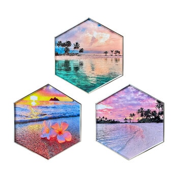 クリスタルアート ピンクビーチ 3枚セット クリスタルアート ピンクビーチ 3枚セット