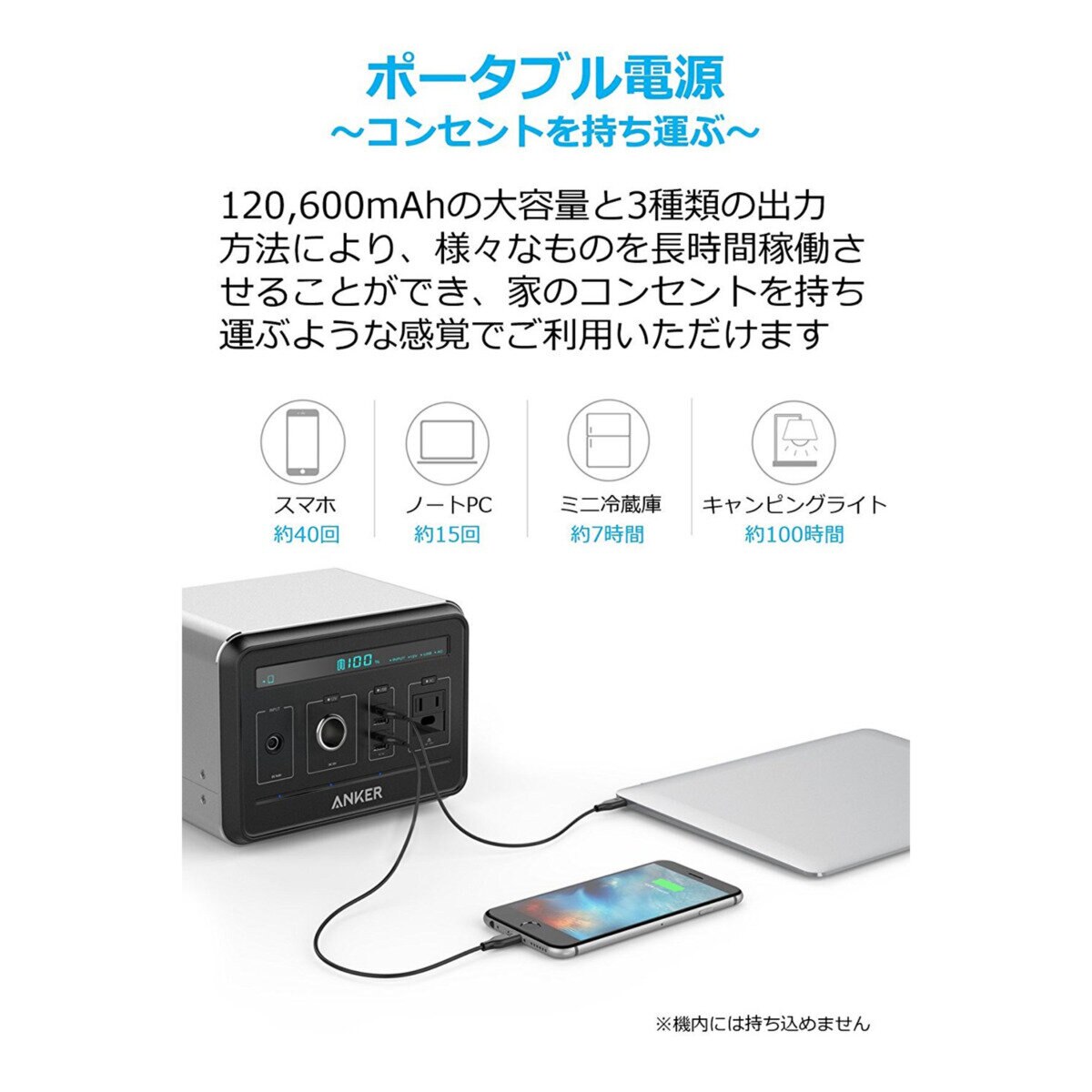 Anker PowerHouse ポータブル電源 14.4V / 434Wh A1701511-9 | Cos...