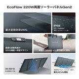 EcoFlow(エコフロー) 220W 両面ソーラーパネル Gen2 変換効率25％