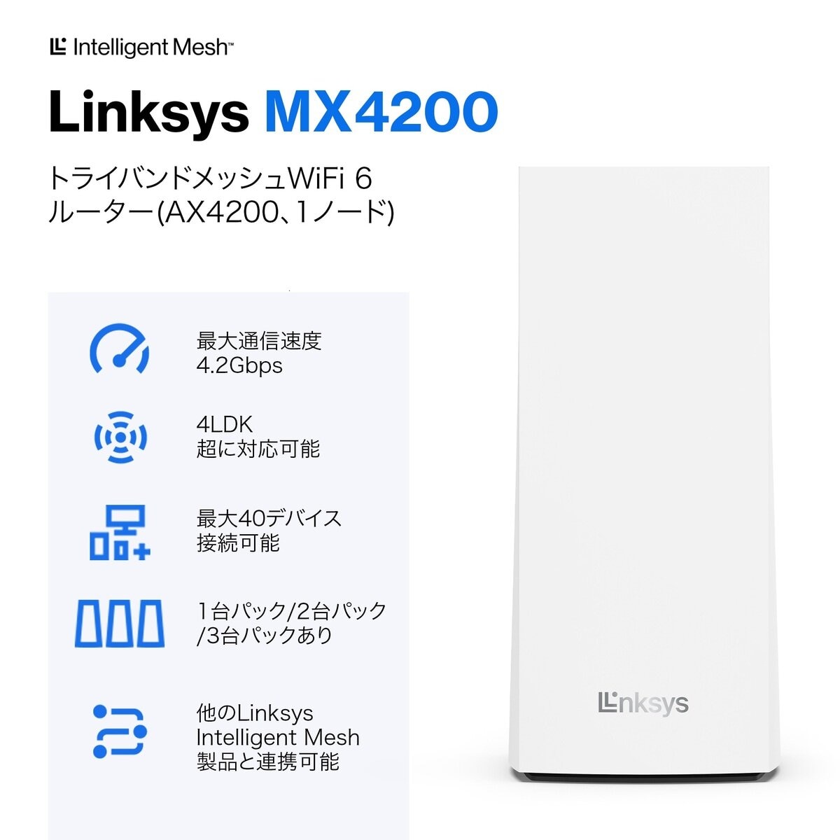 LINKSYS Wi-Fiルーター MX4200-JP